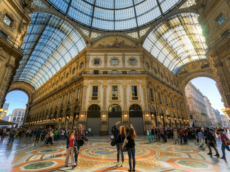 La galería Vittorio Emanuele II es una obra maestra del Art Nouveau