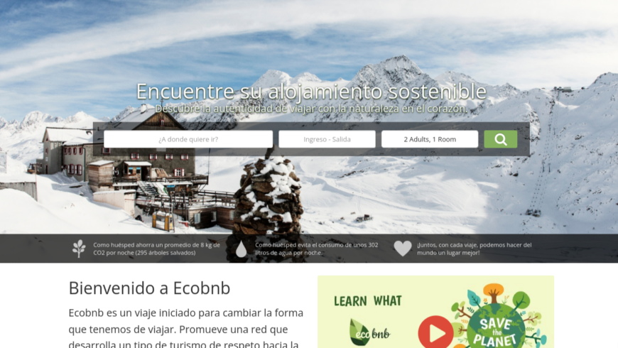 Ecobnb, plataforma que nos permiten elegir hoteles sostenibles