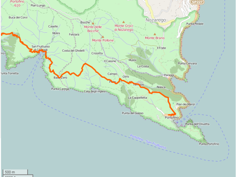 Mapa San Fruttuoso - Portofino